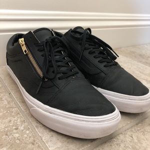 Black leather vans